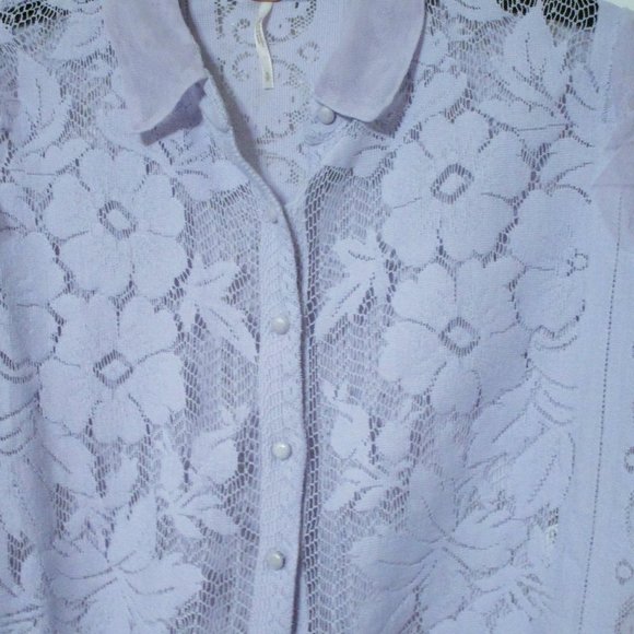 Free People Madonna Cropped Lace Blouse Ruffle Sleeves Top Small $98 - Picture 5 of 7